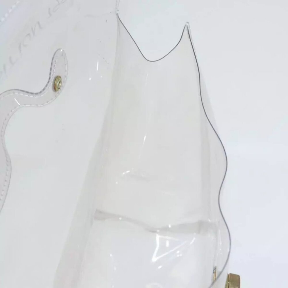 HERMES Vinyl Kelly Hand Bag Vinyl Clear Gold Auth - Picture 7 of 16
